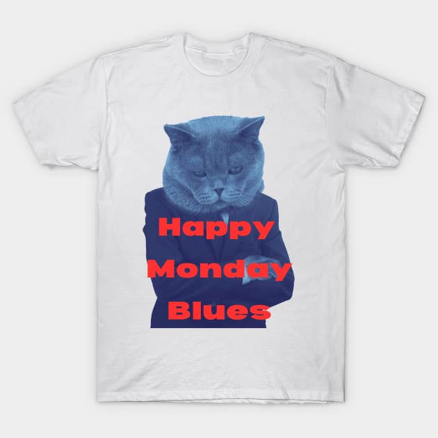 Happy Monday Blues T-Shirt by Amourist